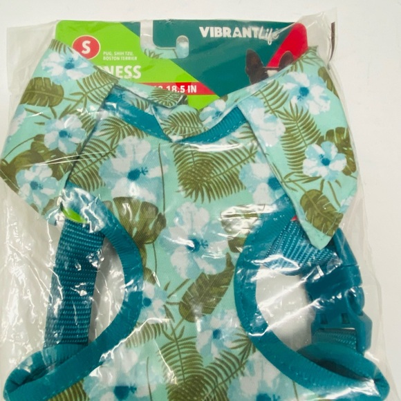 NWT Vibrant Life Dog Harness Hawaiian Shirt Harness Blue Green Small(15 pounds<) - Picture 4 of 6